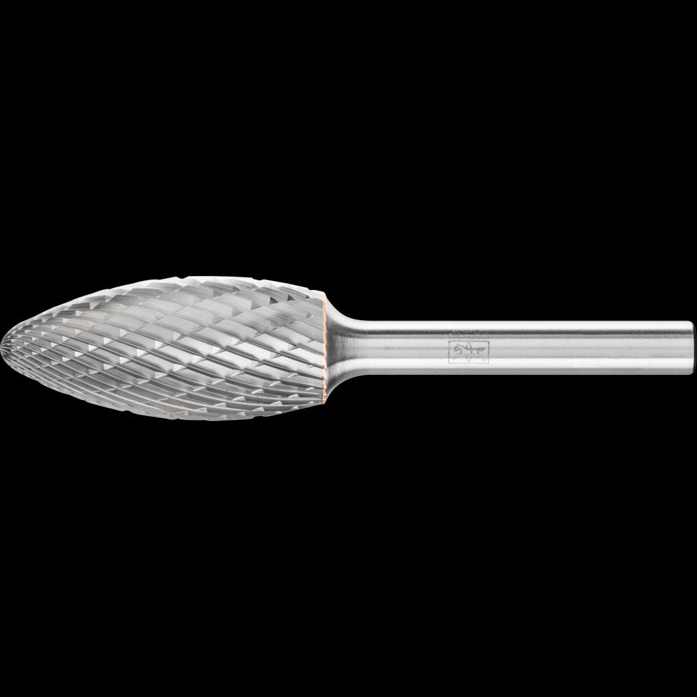 PFERD Carbide Bur SH-6 Flame Shape Double Cut 5/8&#34; x 1-7/16&#34; x 1/4&#34; Shank