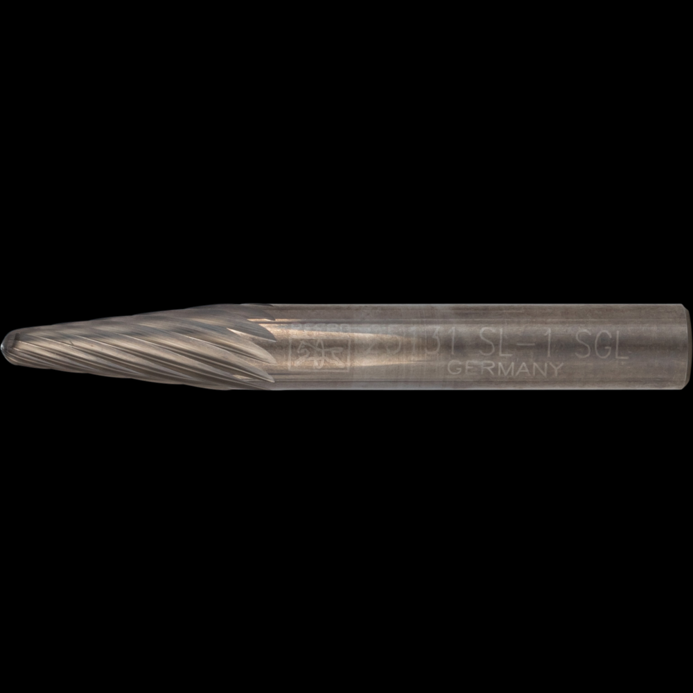 PFERD Carbide Bur SL-1 14° Taper Single Cut 1/4&#34; x 5/8&#34; x 1/4&#34; Shank