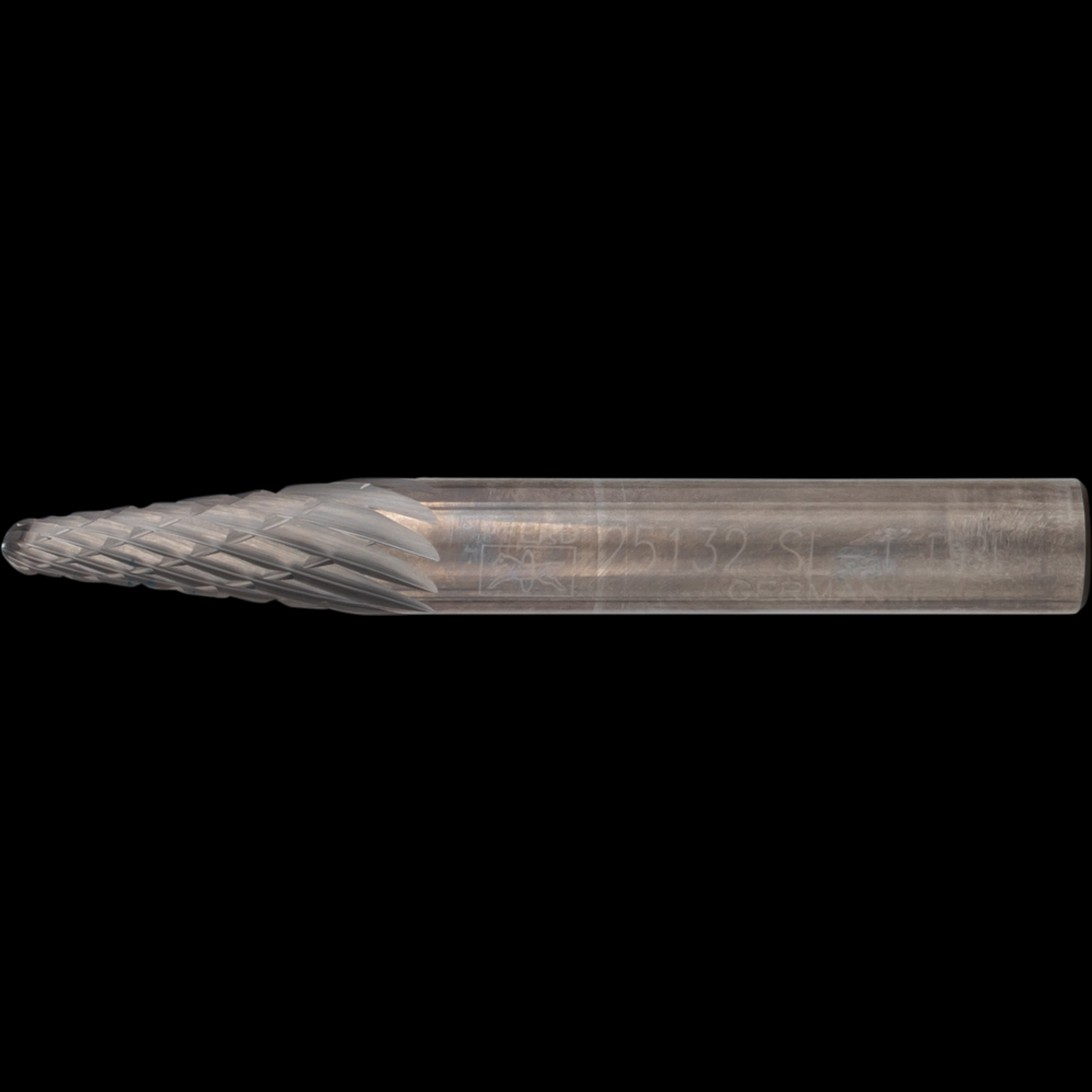 PFERD Carbide Bur SL-1 14° Taper Double Cut 1/4&#34; x 5/8&#34; x 1/4&#34; Shank