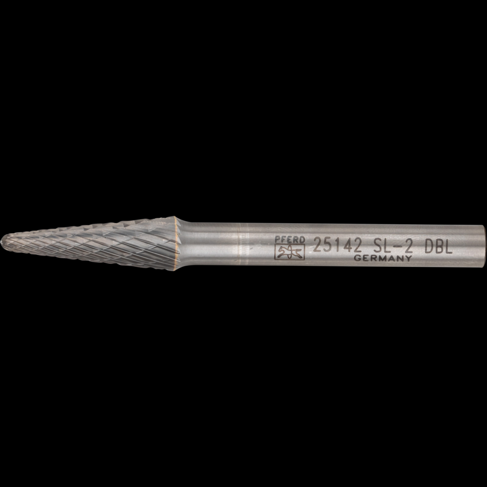 PFERD Carbide Bur SL-2 14° Taper Double Cut 5/16&#34; x 7/8&#34; x 1/4&#34; Shank
