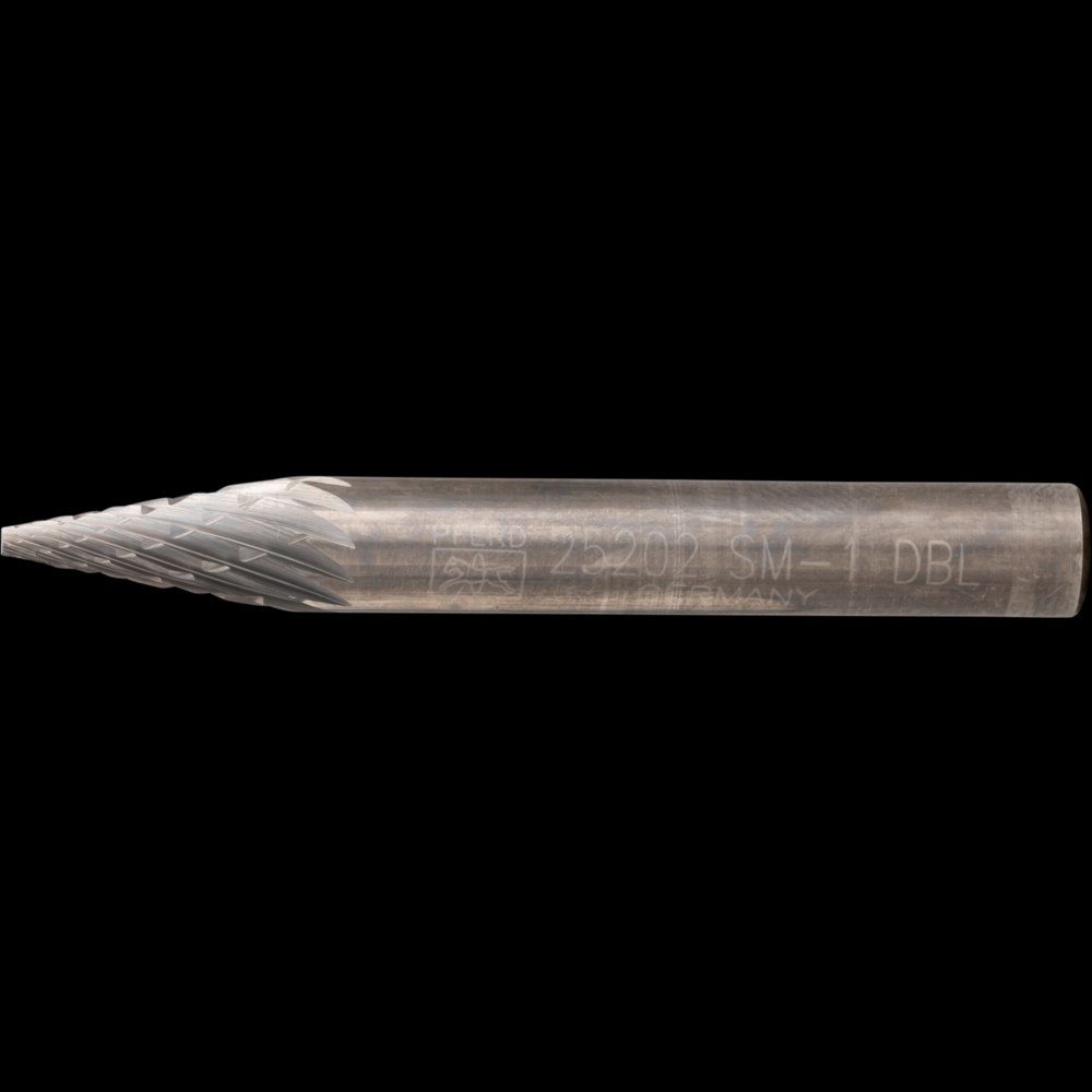 PFERD Carbide Bur SM-1 Pointed Cone Shape Double Cut 1/4&#34; x 1/2&#34; x 1/4&#34; Shank