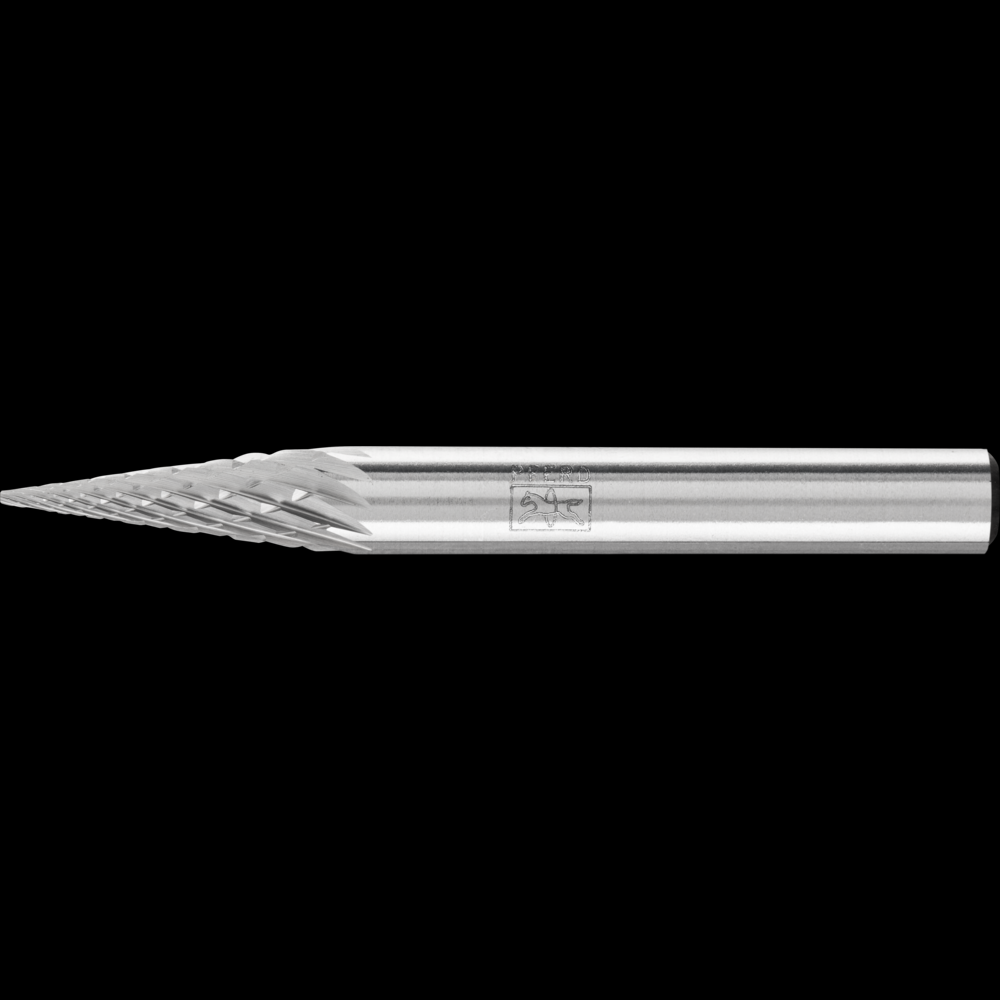PFERD Carbide Bur SM-2 Pointed Cone Shape Diamond Cut 1/4&#34; x 3/4&#34; x 1/4&#34; Shank