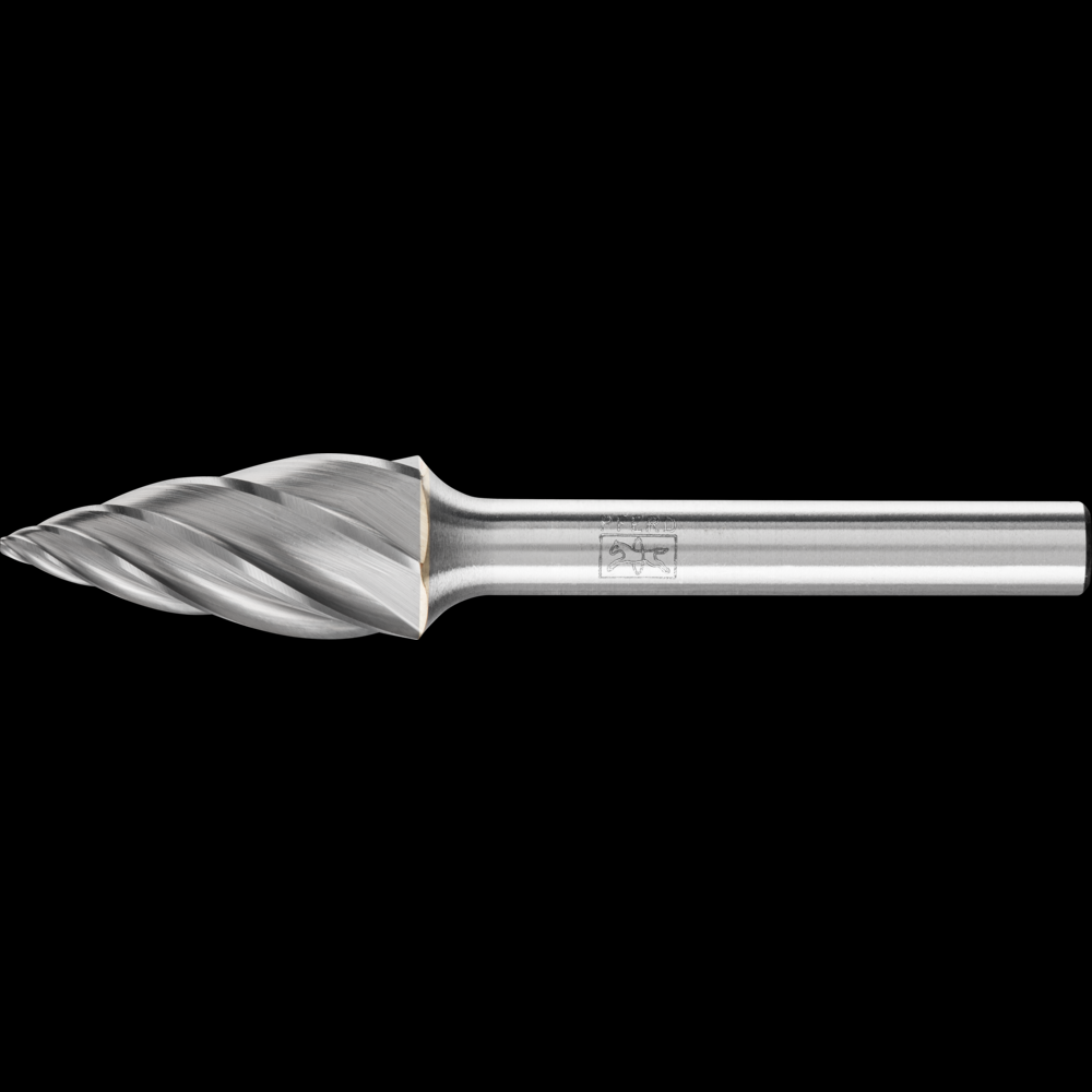PFERD Carbide Bur SG-5 Pointed Tree Shape ALU Cut 1/2&#34; x 1&#34; x 1/4&#34; Shank