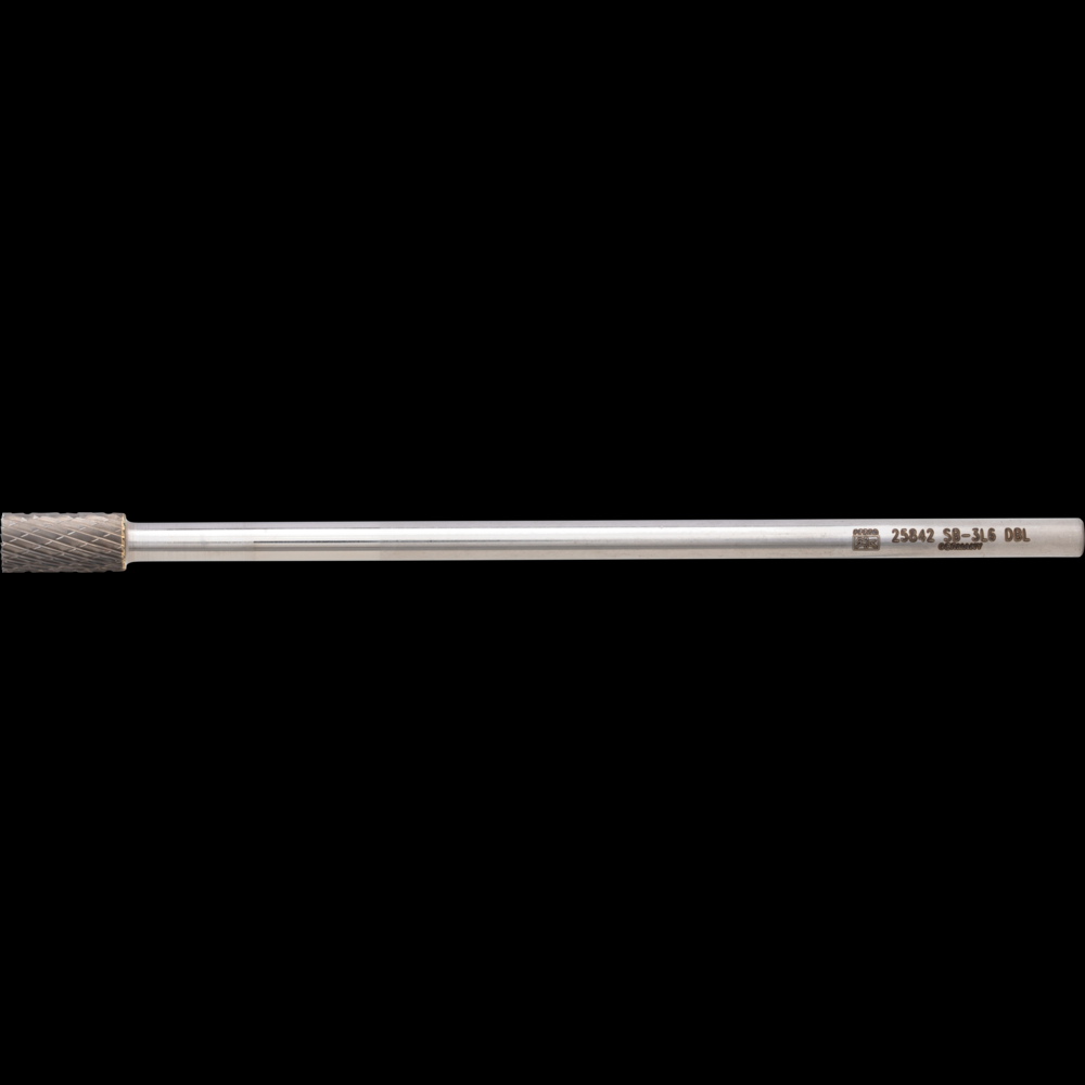 PFERD Carbide Bur SB-3L6 Cylindrical End Cut Double Cut 3/8&#34; x 3/4&#34; x 1/4&#34; Shank