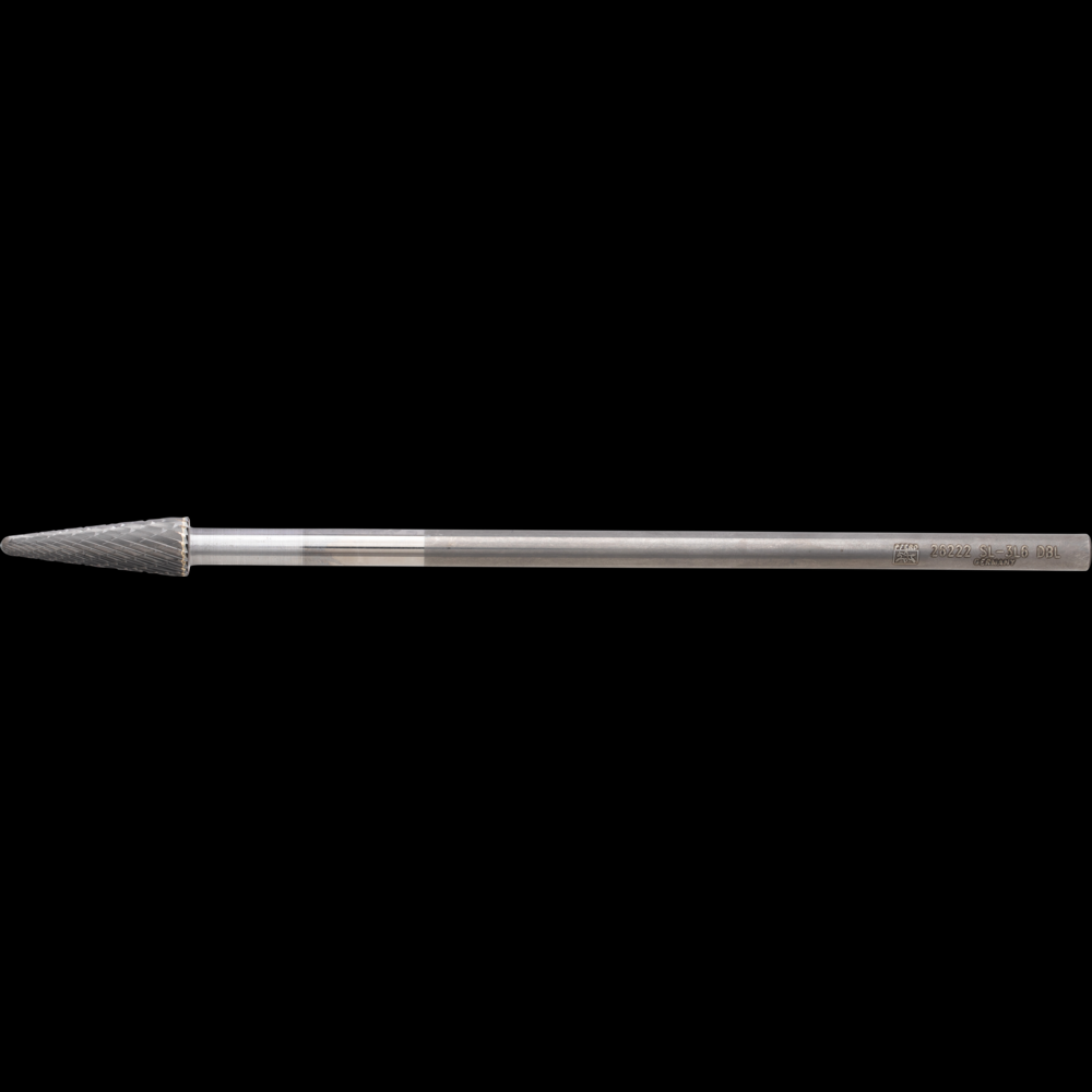 PFERD Carbide Bur SL-3L6 14° Taper Double Cut 3/8&#34; x 1-1/16&#34; x 1/4&#34; Shank