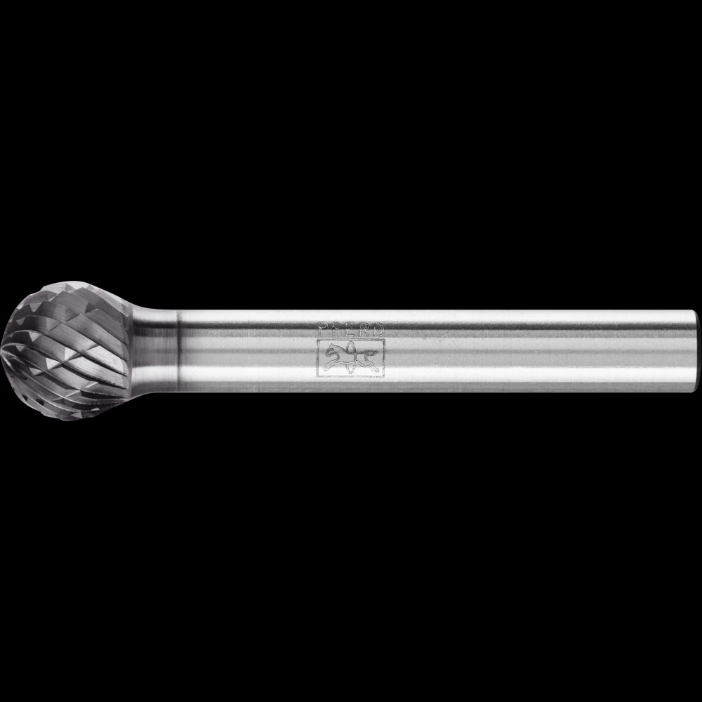 PFERD HICOAT® Carbide Bur SD-3 Ball Shape Double Cut 3/8&#34; x 5/16&#34; x 1/4&#34; Shank
