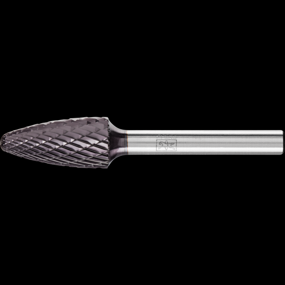 PFERD HICOAT® Carbide Bur SF-5 Tree Shape Double Cut 1/2&#34; x 1&#34; x 1/4&#34; Shank