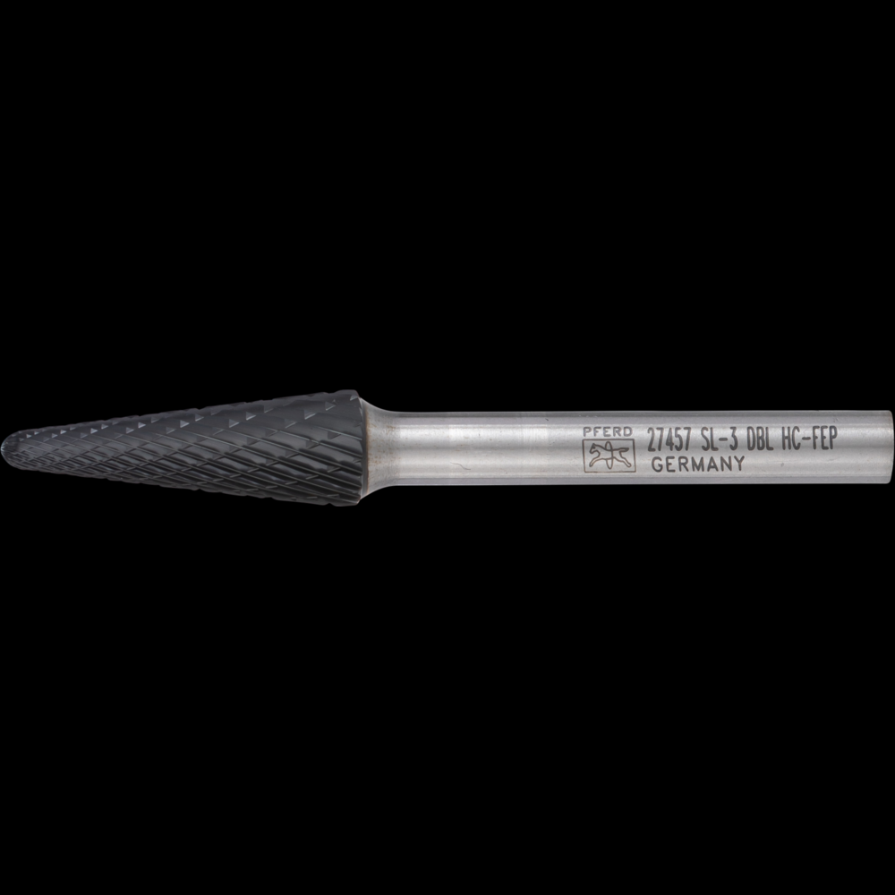 PFERD HICOAT® Carbide Bur SL-3 14º Taper Double Cut 3/8&#34; x 1-1/16&#34; x 1/4&#34; Shank