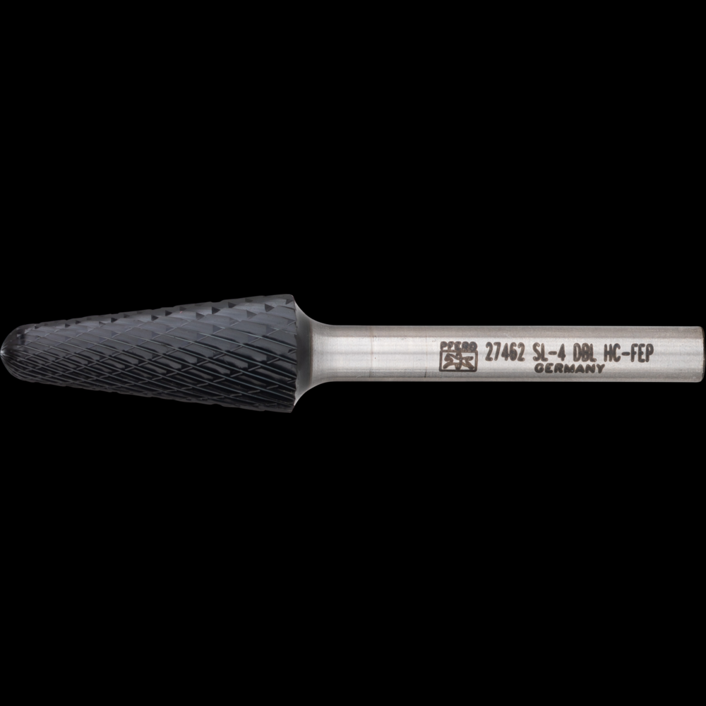 PFERD HICOAT® Carbide Bur SL-4 14º Taper Double Cut 1/2&#34; x 1-1/8&#34; x 1/4&#34; Shank
