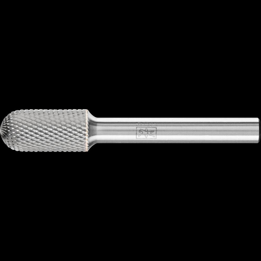 PFERD Carbide Bur SC-3 Cylindrical Radius End MICRO Cut 3/8&#34; x 3/4&#34; x 1/4&#34; Shank