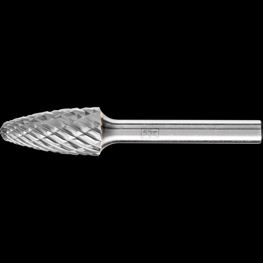 PFERD Carbide Bur SF-4 Tree Shape OMNI Double Cut 7/16&#34; x 1&#34; x 1/4&#34; Shank
