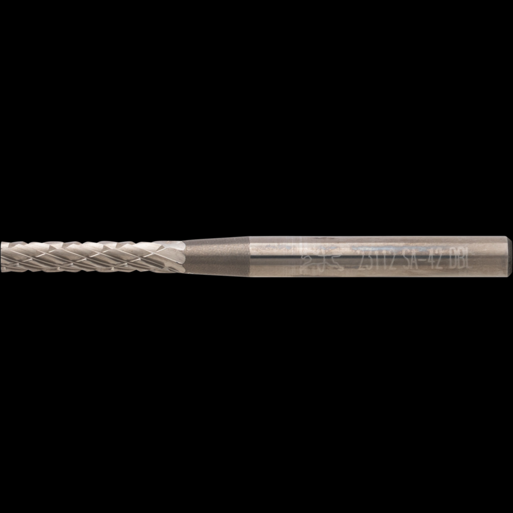 PFERD Carbide Bur SA-42 Cylindrical Uncut End Double Cut 3/32&#34; x 1/2&#34; x 1/8&#34; Shank