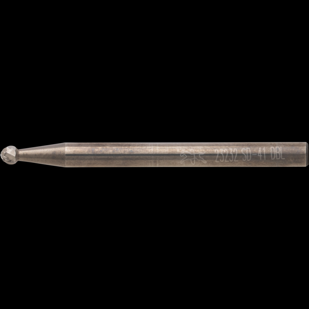 PFERD Carbide Bur SD-41 Ball Shape Double Cut 3/32&#34; x 1/8&#34; x 1/8&#34; Shank