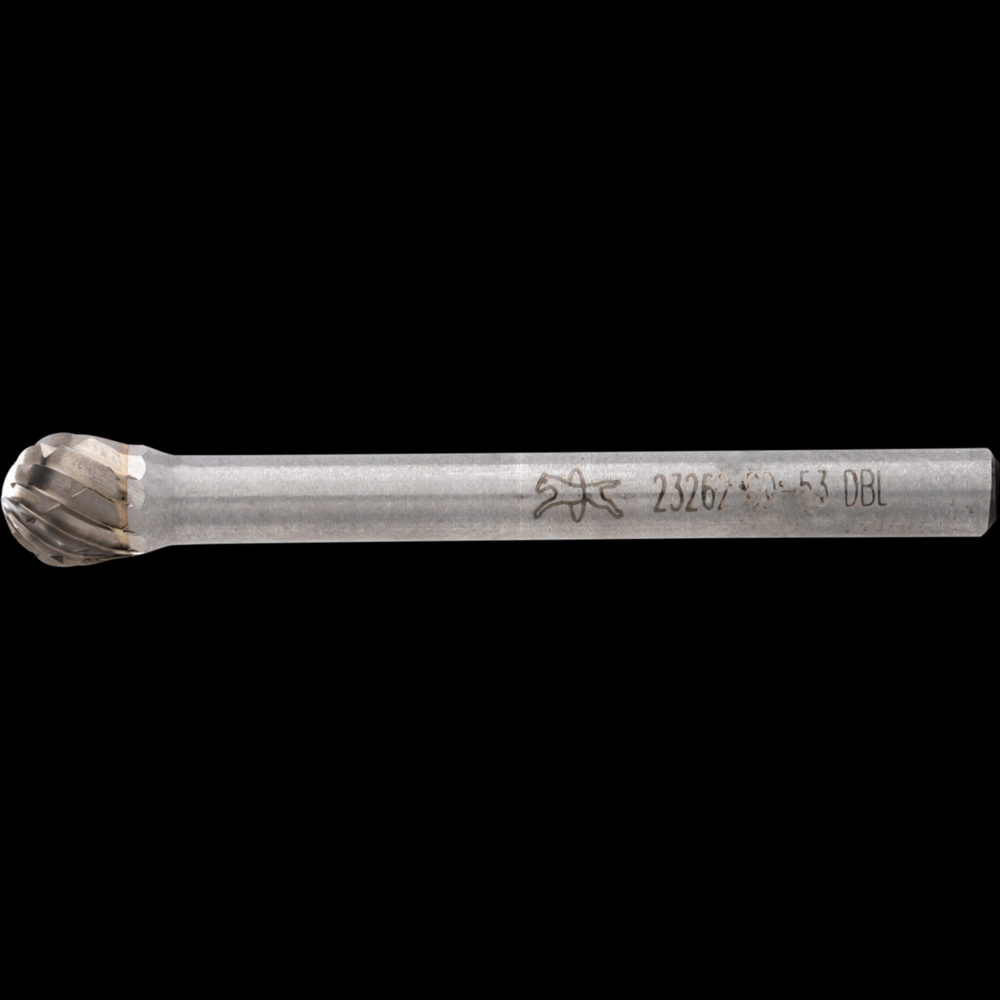 PFERD Carbide Bur SD-53 Ball Shape Double Cut 3/16&#34; x 1/8&#34; x 1/8&#34; Shank