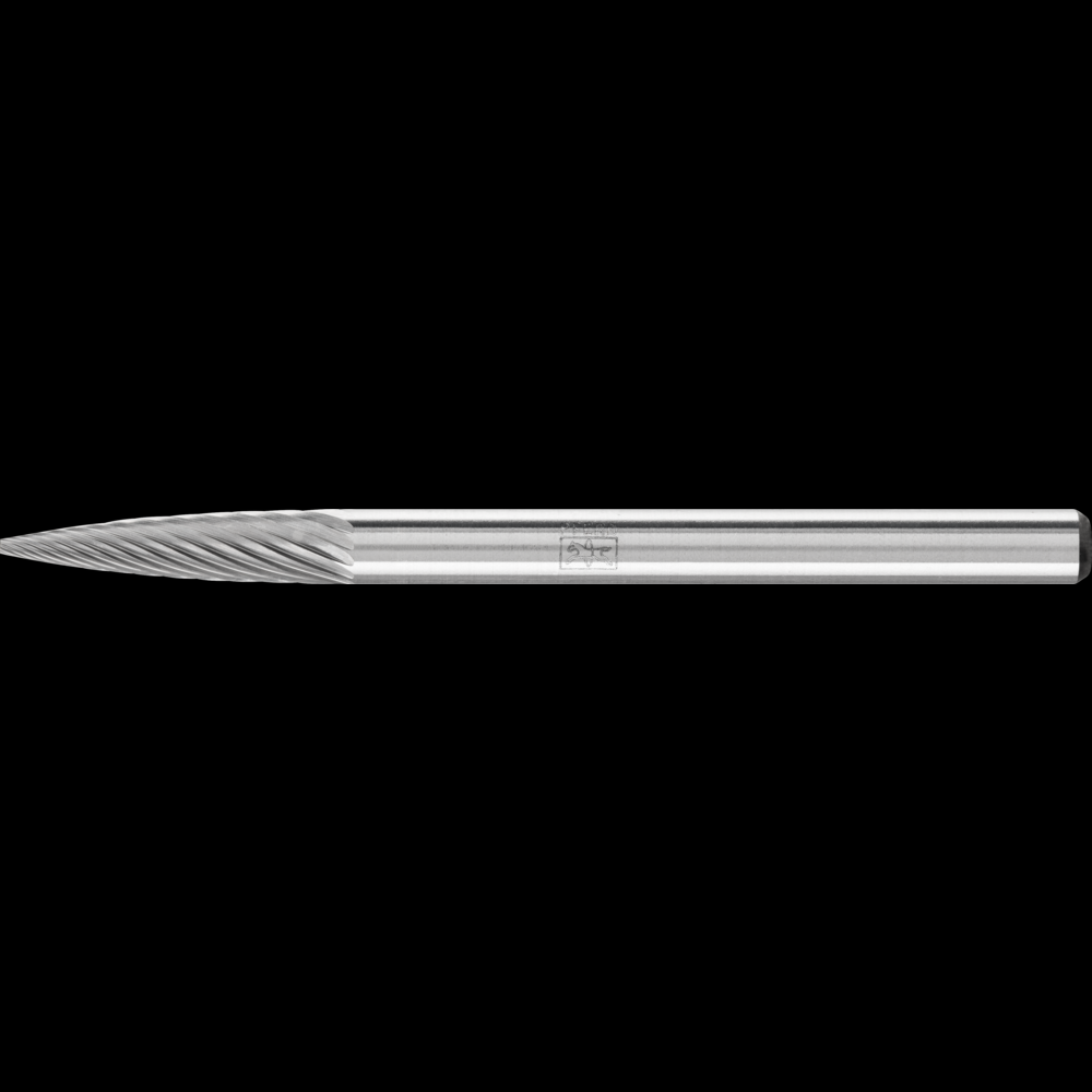 PFERD Carbide Bur SG-43 Pointed Tree Shape Single Cut 1/8&#34; x 3/8&#34; x 1/8&#34; Shank
