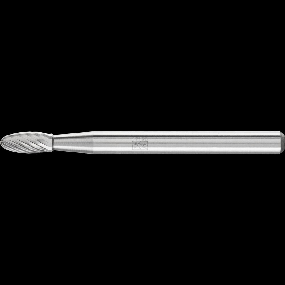 PFERD Carbide Bur SH-41 Flame Shape Single Cut 1/8&#34; x 1/4&#34; x 1/8&#34; Shank