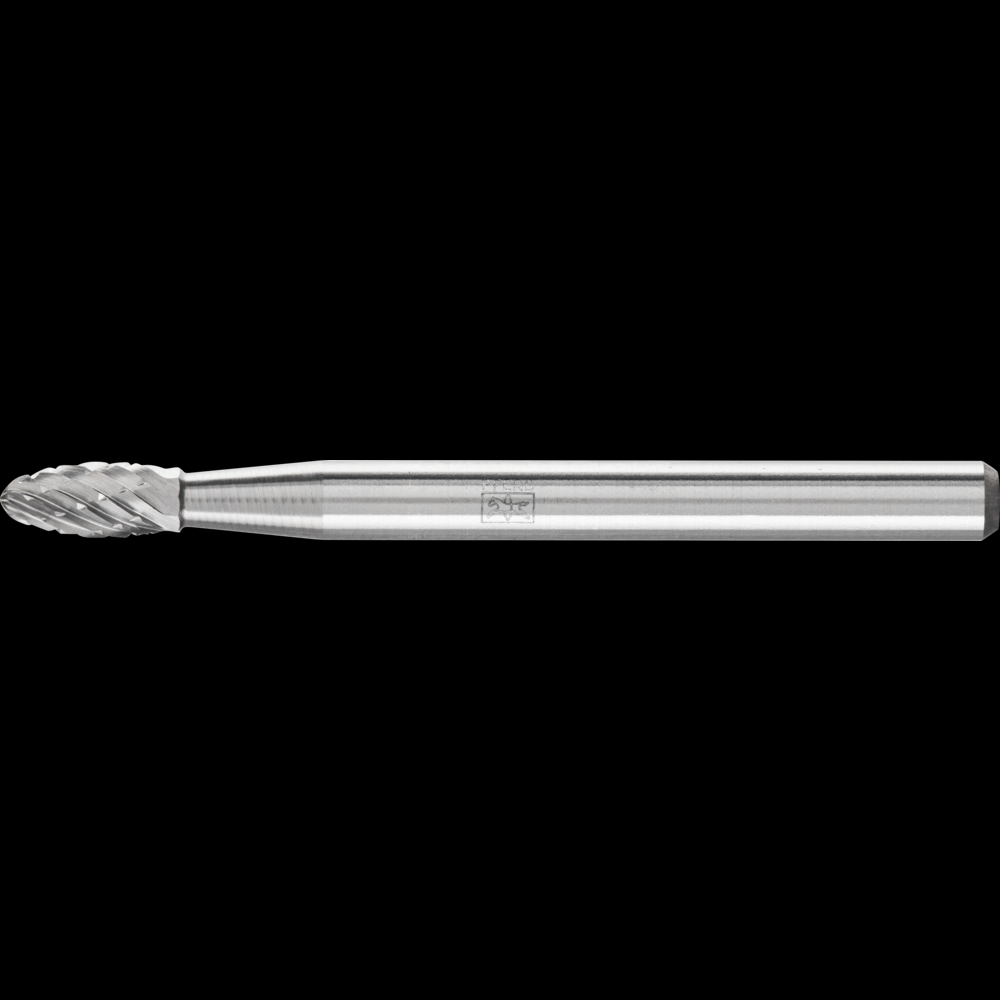 PFERD Carbide Bur SH-41 Flame Shape Double Cut 1/8&#34; x 1/4&#34; x 1/8&#34; Shank