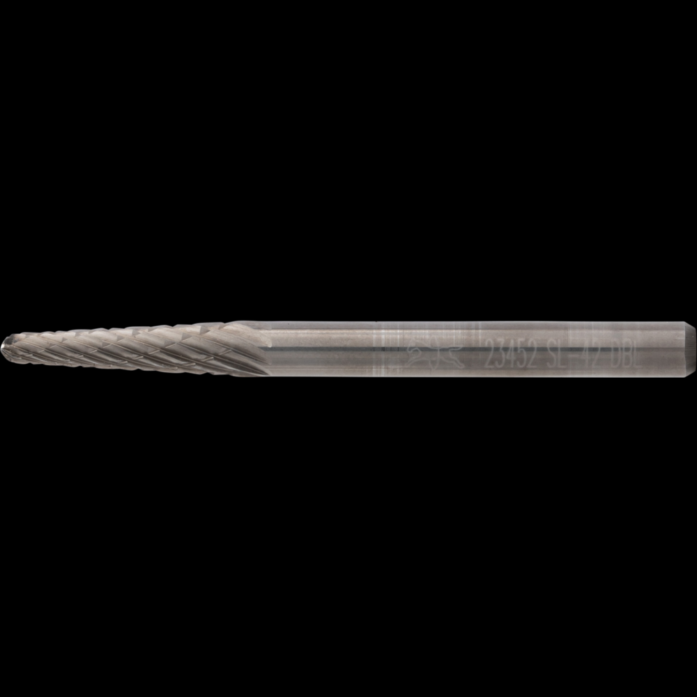 PFERD Carbide Bur SL-42 14° Taper Double Cut 1/8&#34; x 1/2&#34; x 1/8&#34; Shank