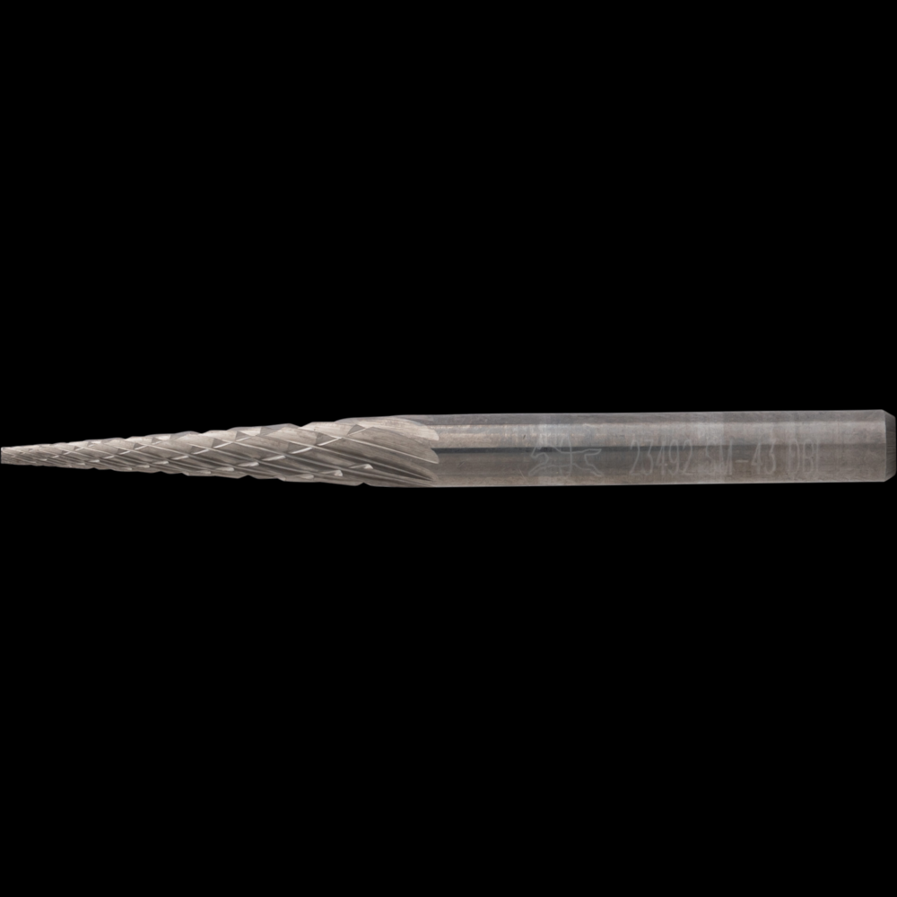 PFERD Carbide Bur SM-43 Pointed Cone Shape Double Cut 1/8&#34; x 5/8&#34; x 1/8&#34; Shank