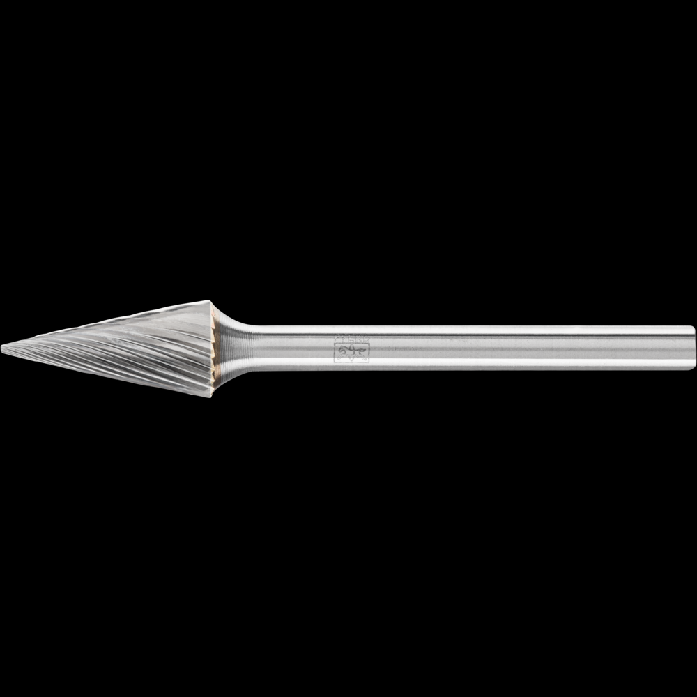 PFERD Carbide Bur SM-51 Pointed Cone Shape Single Cut 1/4&#34; x 1/2&#34; x 1/8&#34; Shank