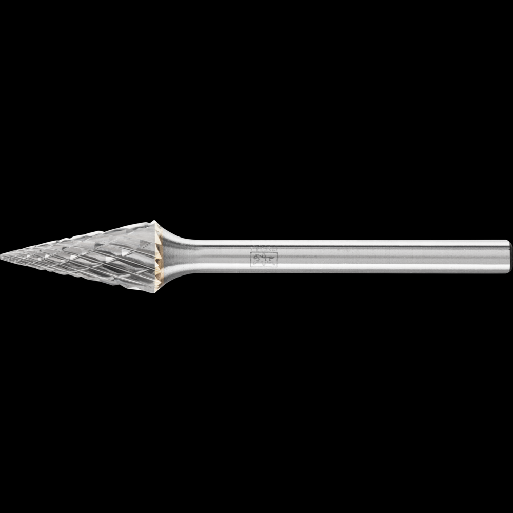 PFERD Carbide Bur SM-51 Pointed Cone Shape Double Cut 1/4&#34; x 1/2&#34; x 1/8&#34; Shank