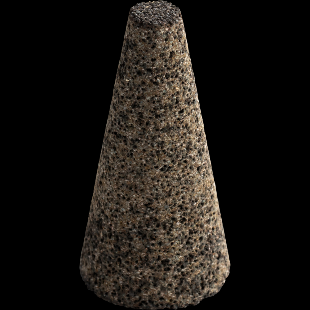 PFERD CONE, 1-1/2&#34; x 1/2 x 3, 5/8-11 Thread, 16 Grit, Type 17, Aluminum Oxide
