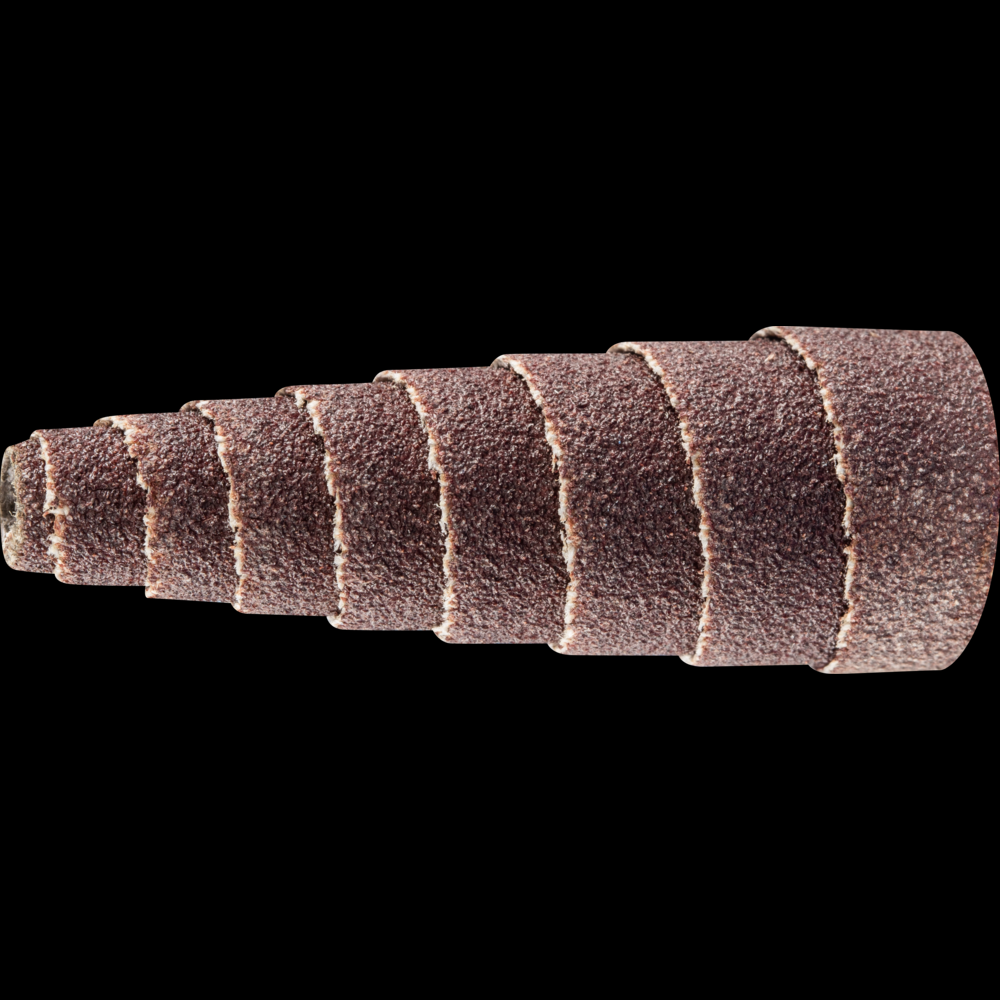 PFERD Cartridge Roll, 3/4&#34; x 1-1/2, 3/16&#34; arbor, Tapered shape,120 Grit,Aluminum oxide