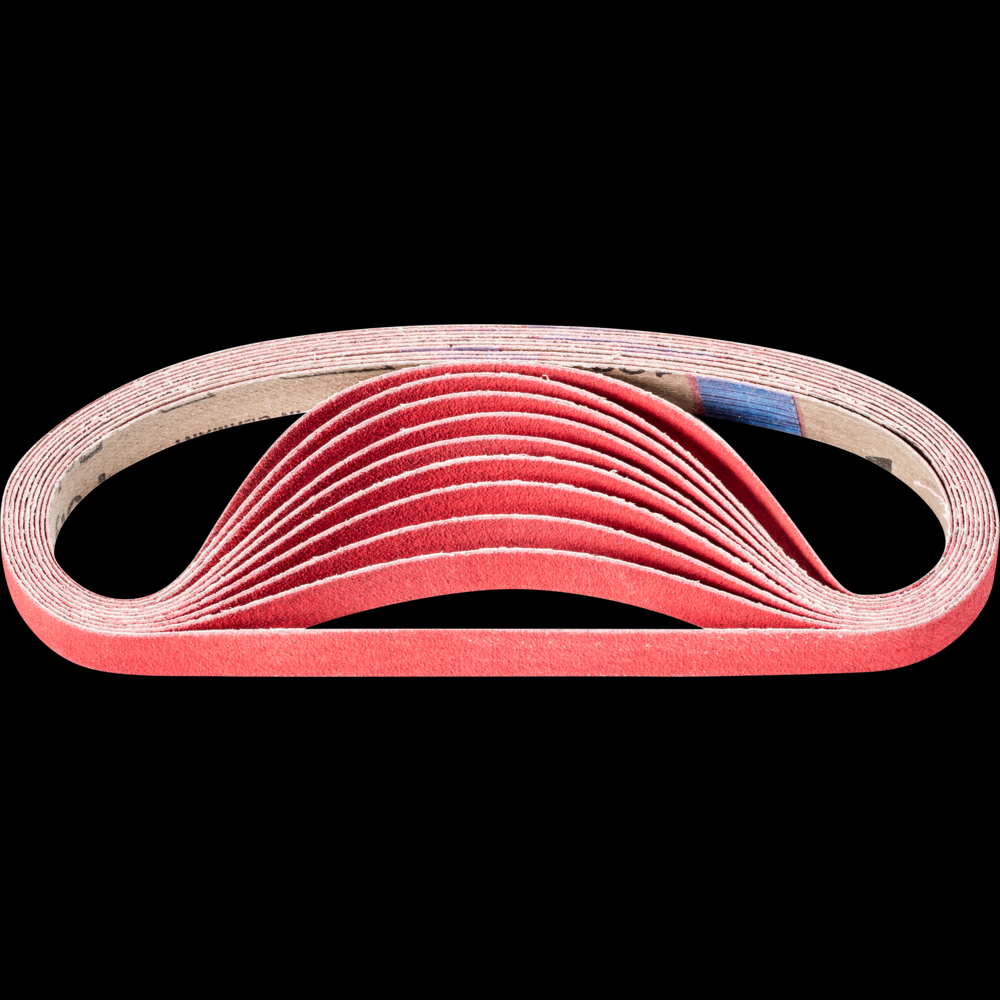 PFERD Abrasive File Belt, 18&#34; x 1/2, 120 Grit, Ceramic CO-COOL