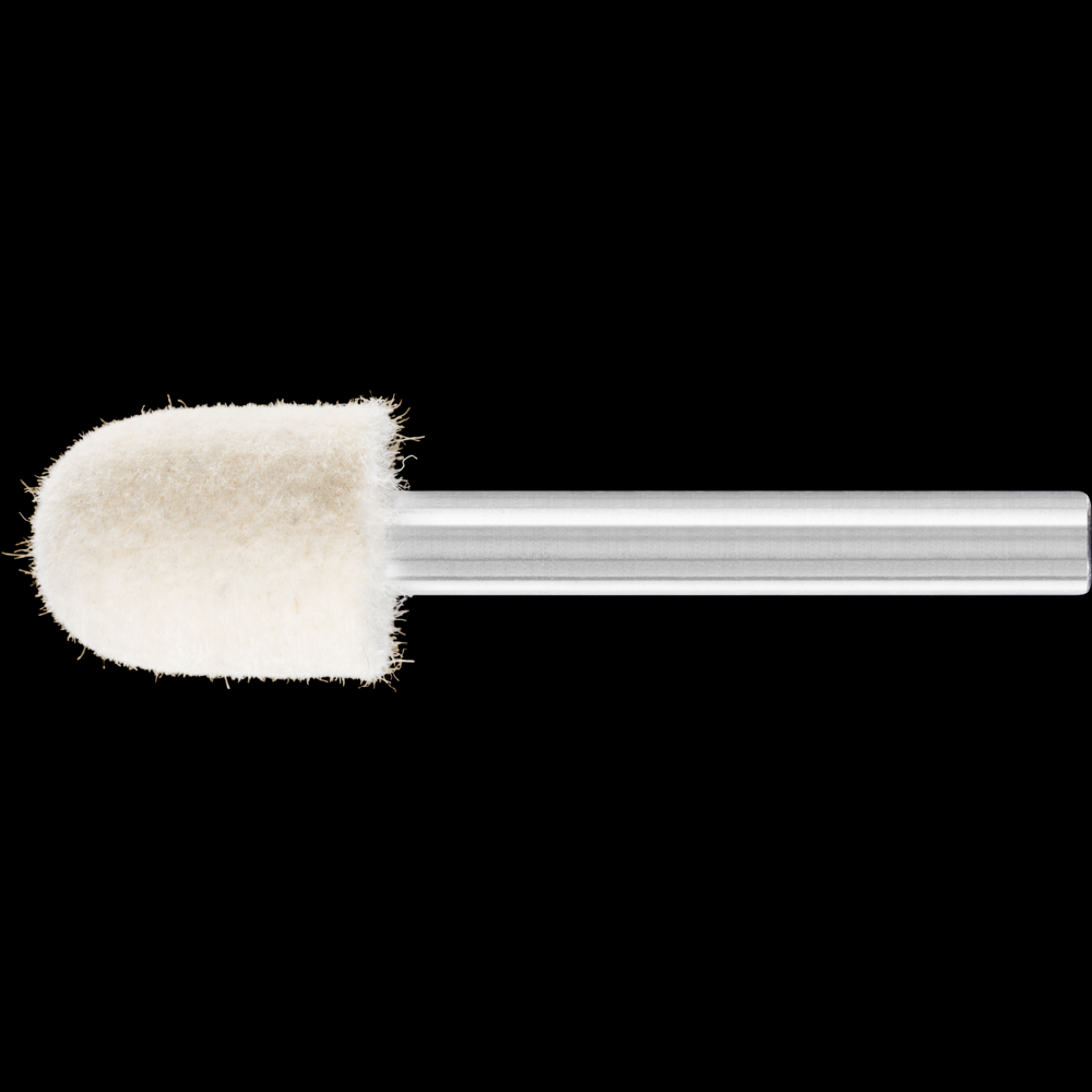 PFERD Felt Point, 9/16&#34; x 3/4, Cylindrical Shape Radius End, Medium Grade, 1/4&#34; Shank