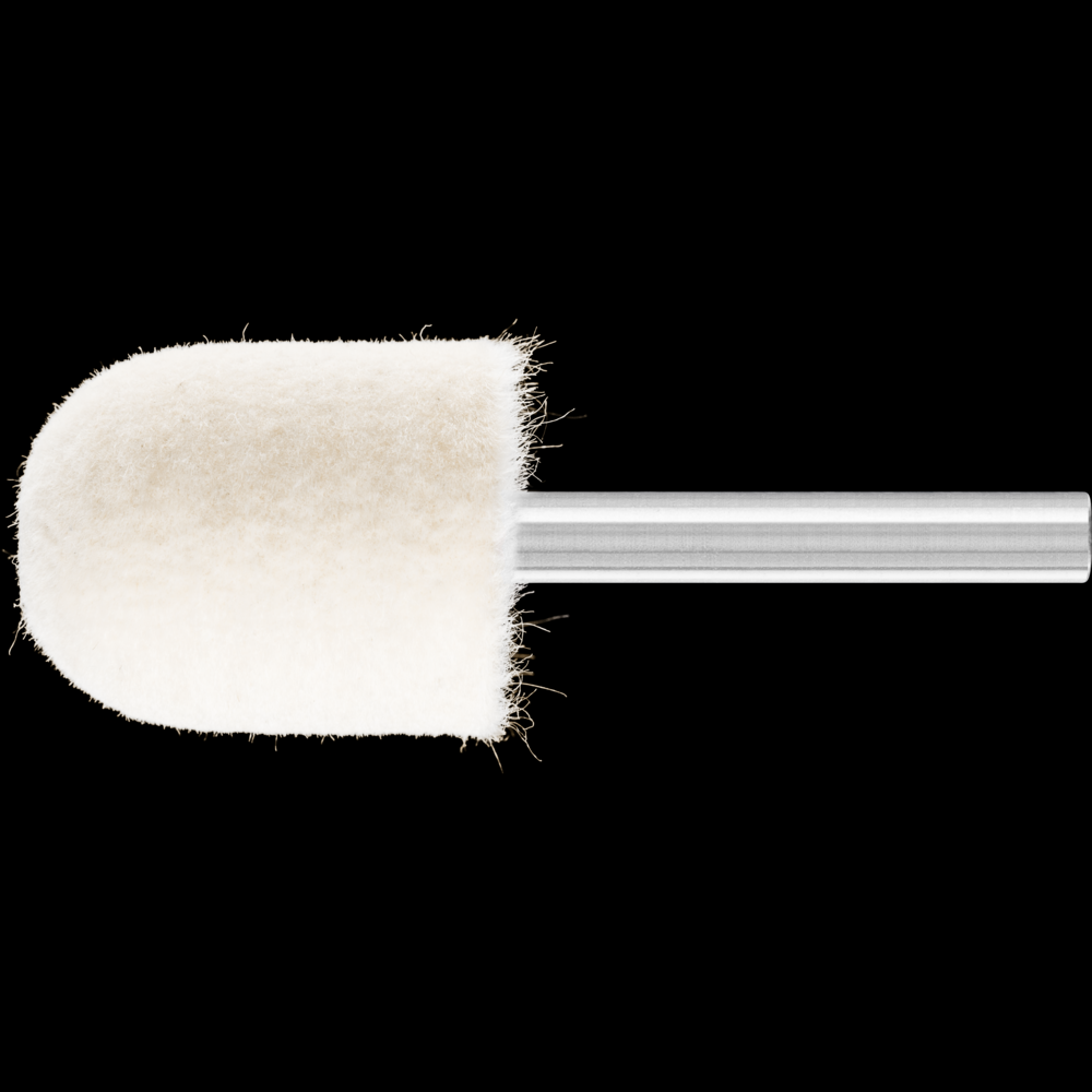 PFERD Felt Point, 1&#34; x 1-1/4, Cylindrical Shape Radius End, Medium Grade, 1/4&#34; Shank