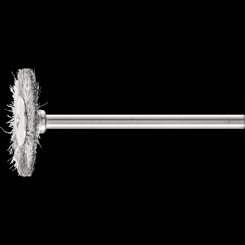 PFERD Mounted Wheel Brush 1&#34; Dia. .005 Stainless Steel 1/8&#34; Stem
