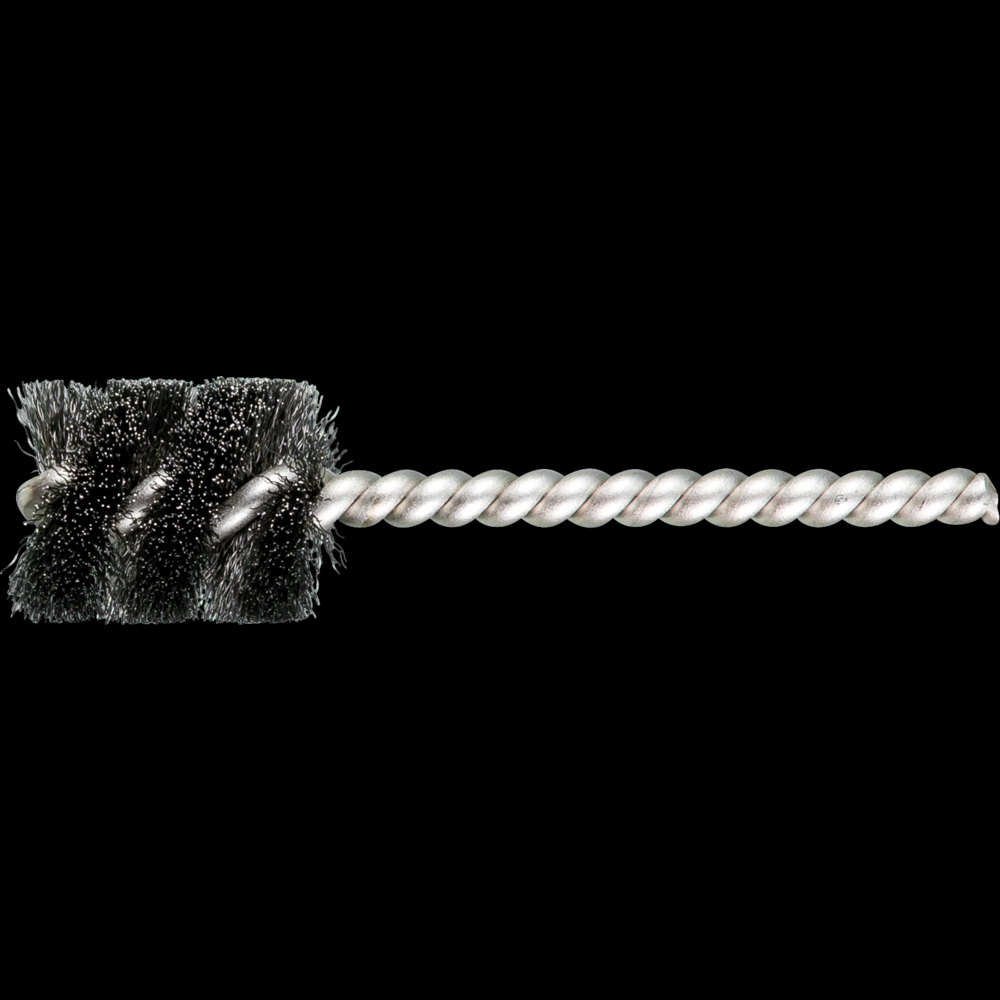 PFERD Power Tube Brush 7/8&#34; Dia. .005 Carbon Steel Wire 1/4&#34; Stem SS/SS