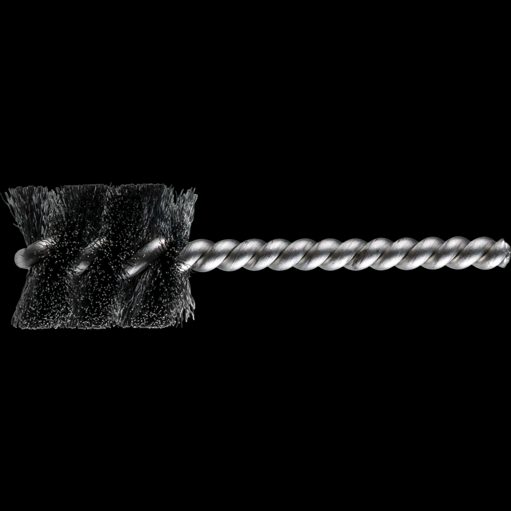 PFERD Power Tube Brush 1&#34; Dia. .005 Carbon Steel Wire 1/4&#34; Stem SS/SS