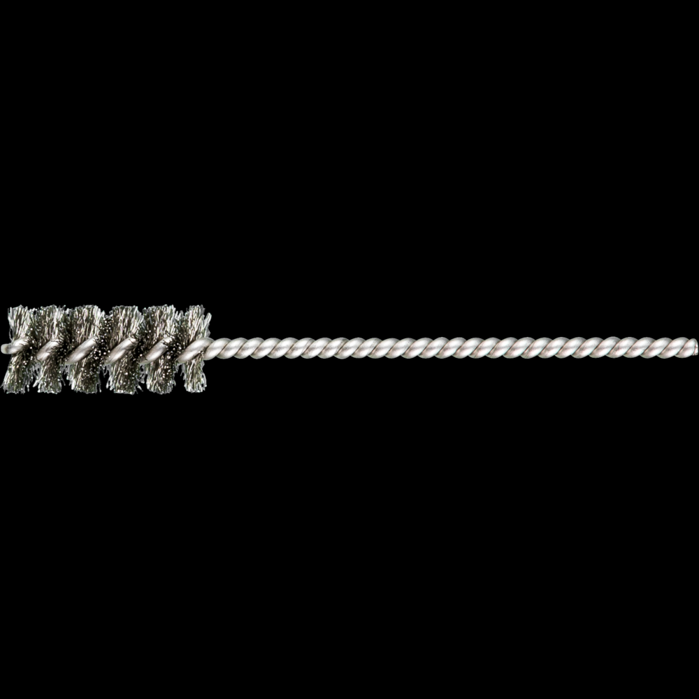 PFERD Power Tube Brush 7/16&#34; Dia. .005 Stainless Steel Wire 1/8&#34; Stem SS/SS