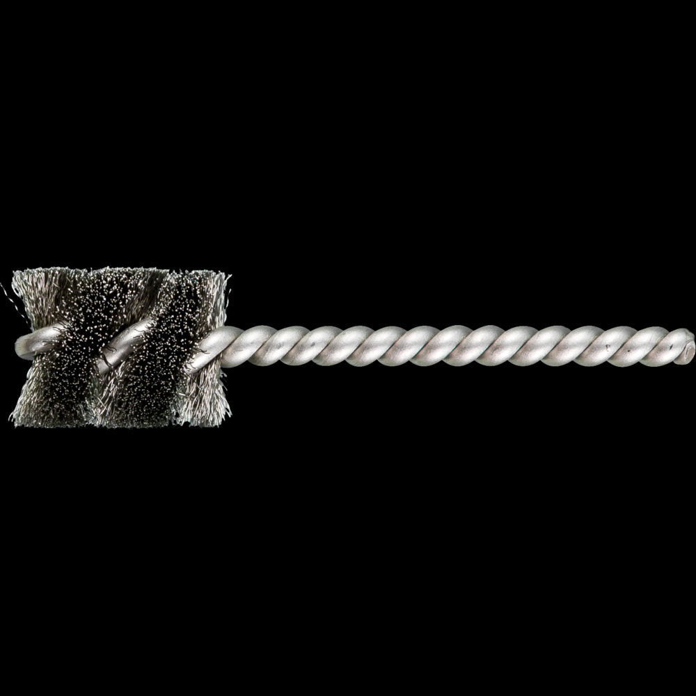 PFERD Power Tube Brush 13/16&#34; Dia. .005 Stainless Steel Wire 1/4&#34; Stem SS/SS