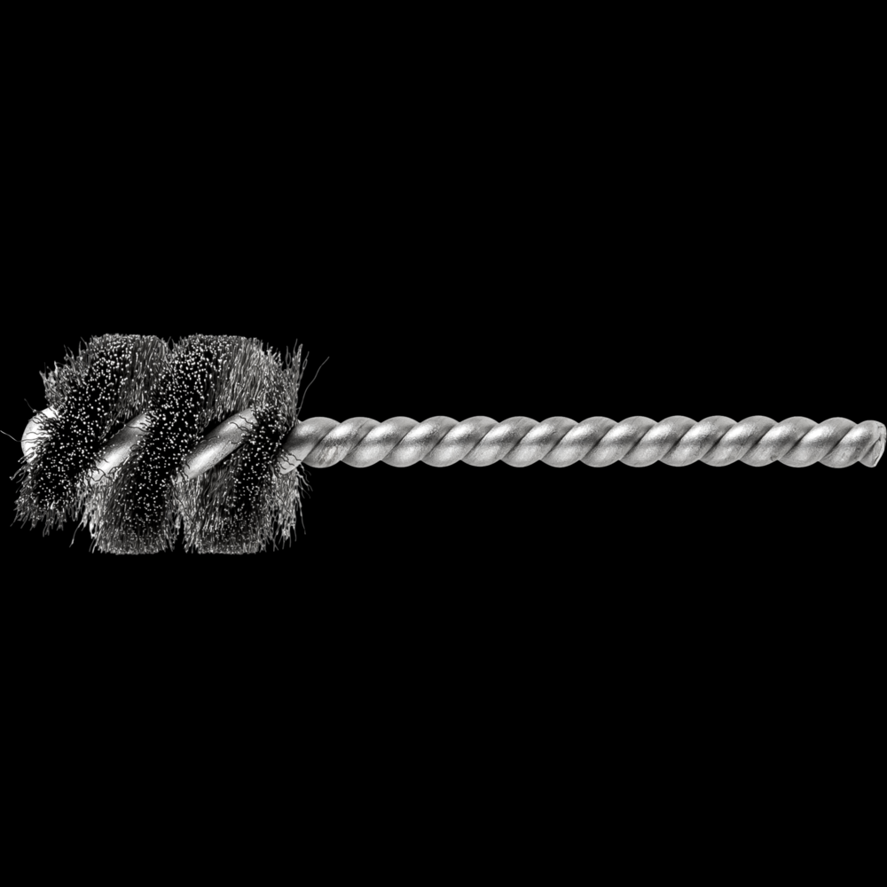 PFERD Power Tube Brush 7/8&#34; Dia. .005 Stainless Steel Wire 1/4&#34; Stem SS/SS