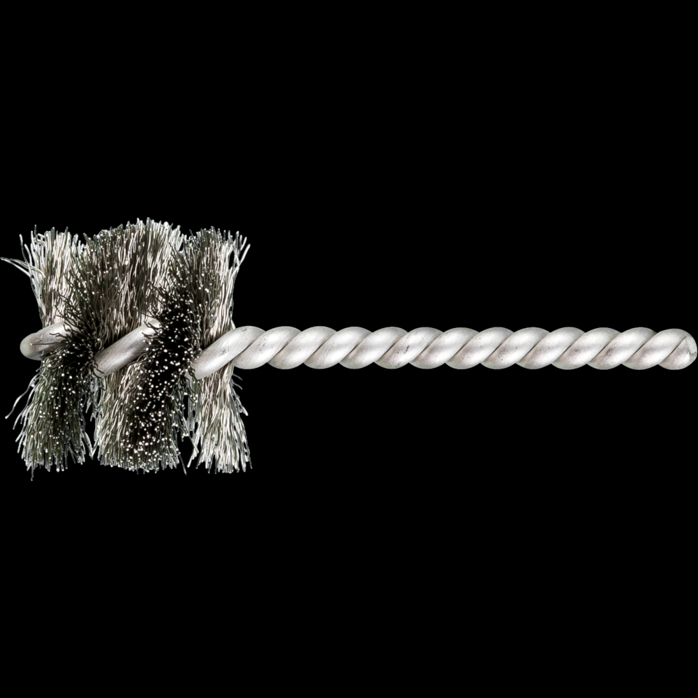 PFERD Power Tube Brush 1-1/4&#34; Dia. .008 Stainless Steel Wire 1/4&#34; Stem SS/SS