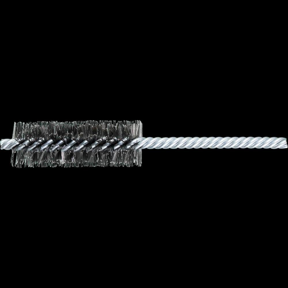 PFERD Power Tube Brush 7/8&#34; Dia. .010 Carbon Steel Wire 1/4&#34; Stem DS/DS