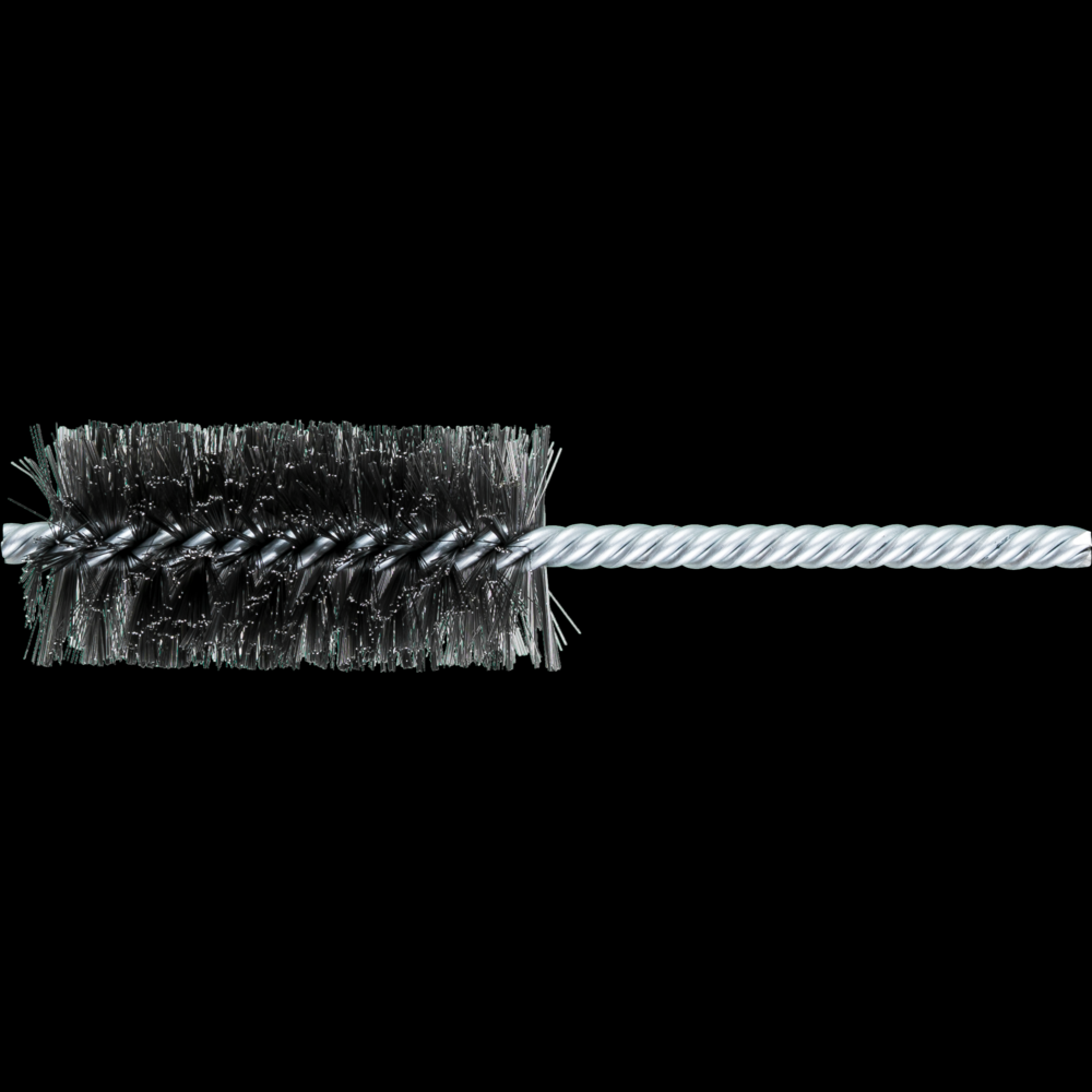 PFERD Power Tube Brush 1-1/4&#34; Dia. .006 Carbon Steel Wire 1/4&#34; Stem DS/DS