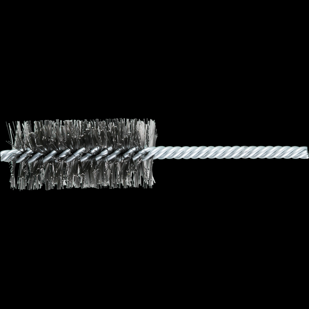 PFERD Power Tube Brush 1-1/4&#34; Dia. .010 Carbon Steel Wire 1/4&#34; Stem DS/DS