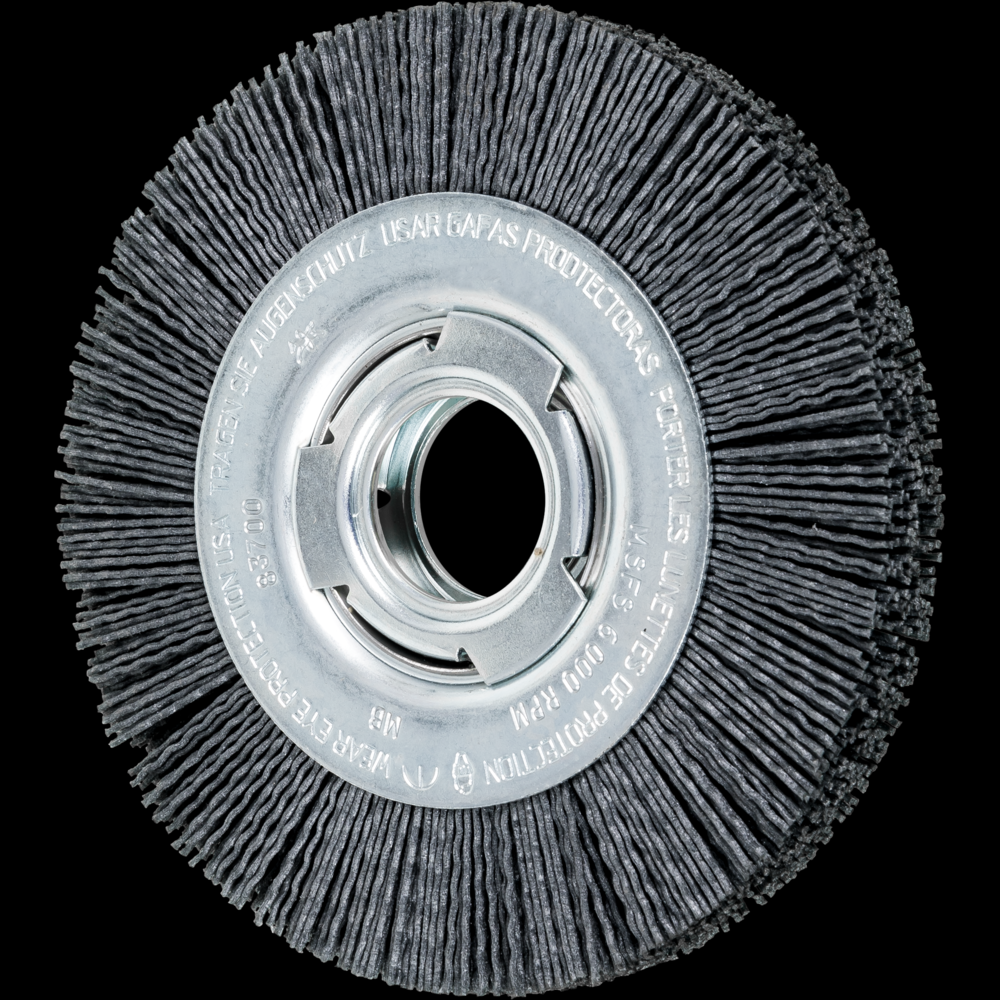 PFERD M-BRAD® Wheel Brush 6&#34; Dia Wide Face .040/120 Grit Silicon Carbide 2&#34; Arbor