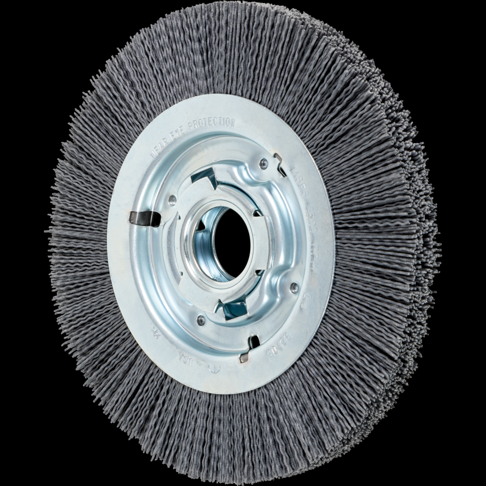 PFERD M-BRAD® Wheel Brush 8&#34; Dia Wide Face .035/180 Grit Silicon Carbide 2&#34; Arbor