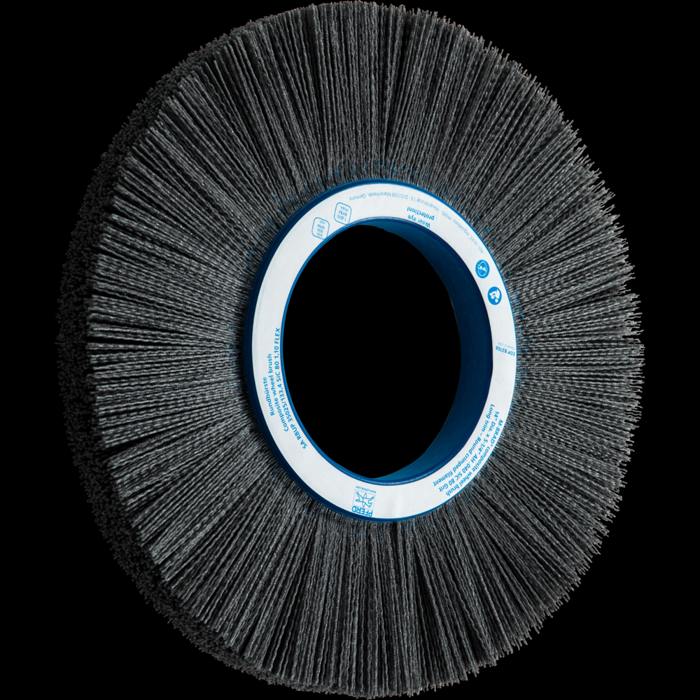 PFERD M-BRAD® Composite Wheel Brush 14&#34; Dia. .040/80 Grit Silicon Carbide 5-1/4&#34; Arbor