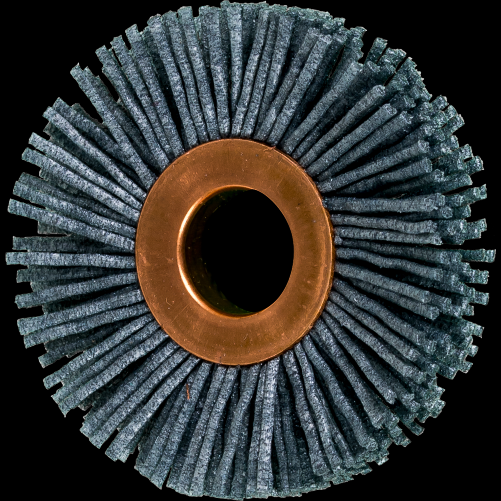 PFERD M-BRAD® Tube Center Wheel Brush 2&#34; Dia. .040/120 Grit Silicon Carbide 1/2&#34; Arbor