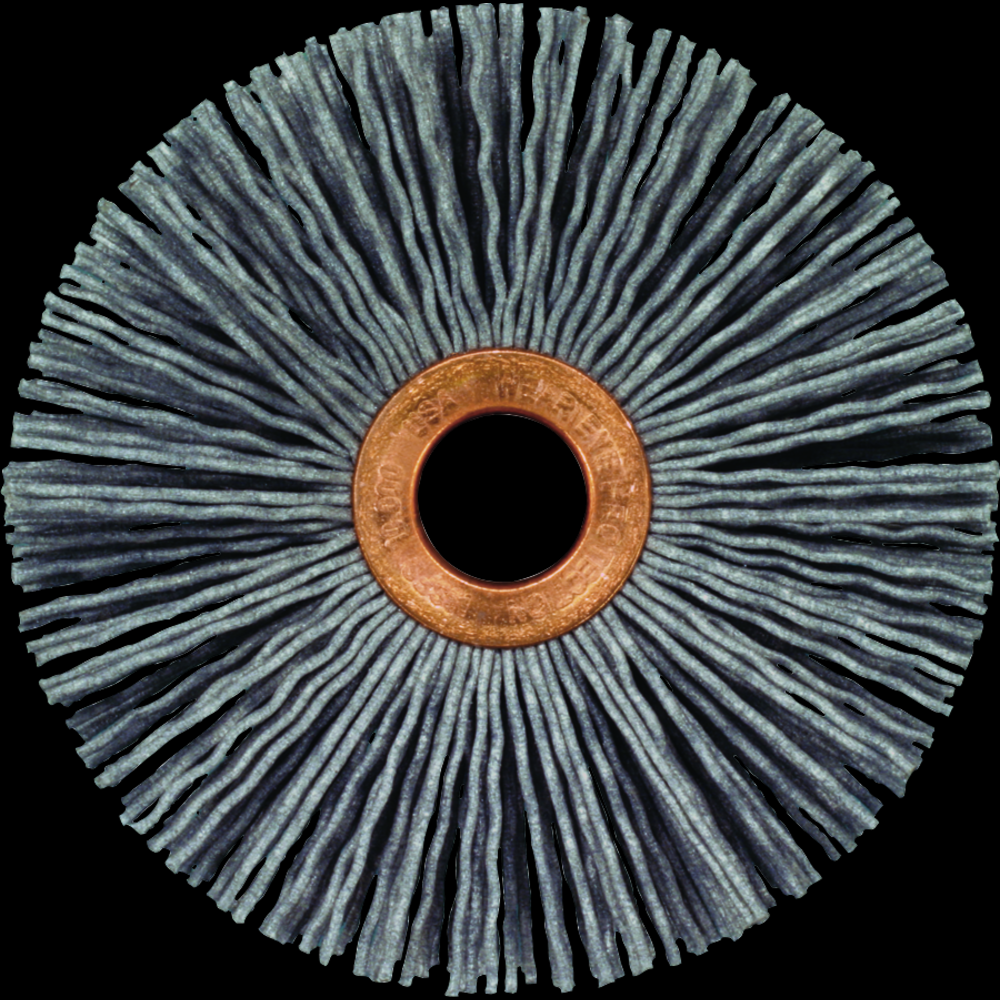 PFERD M-BRAD® Tube Center Wheel Brush 3&#34; Dia. .035/180 Grit Silicon Carbide 1/2&#34; Arbor
