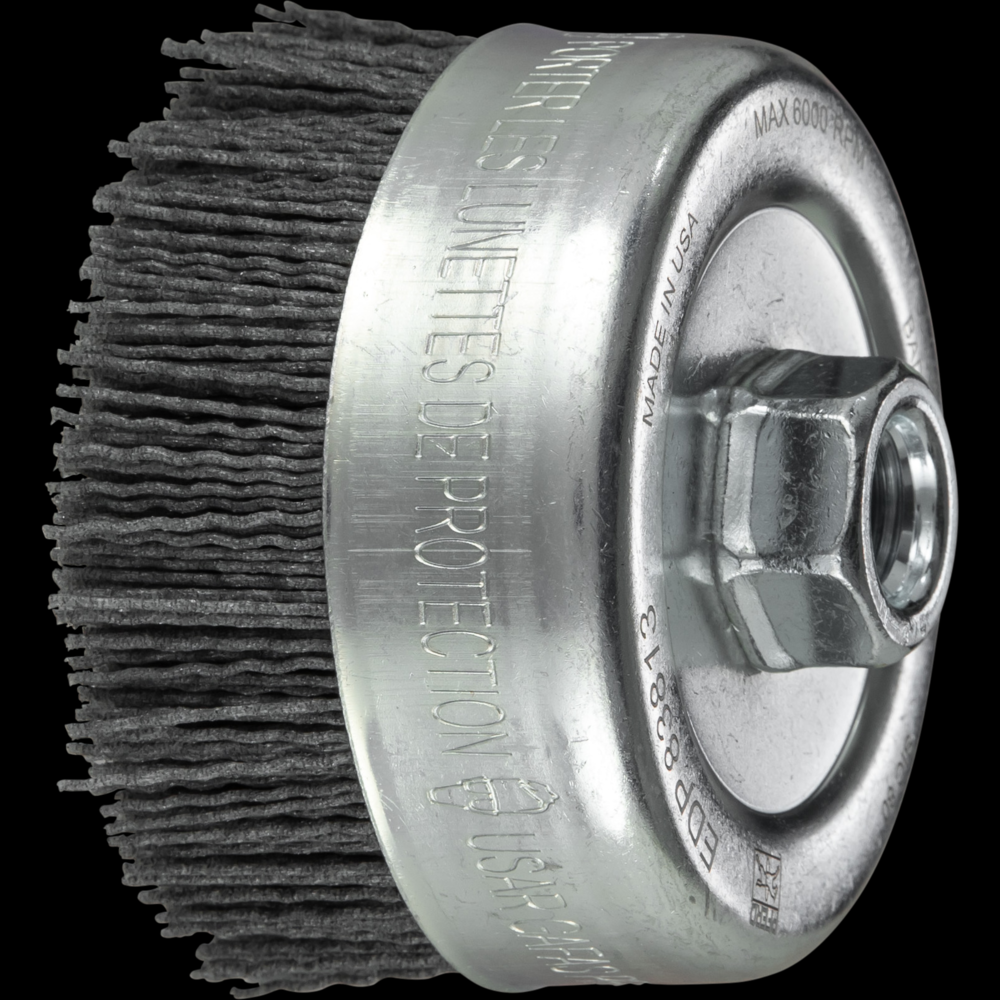 PFERD M-BRAD® Cup Brush 4&#34; Dia. .040/80 Grit Silicon Carbide 5/8-11&#34; Thread