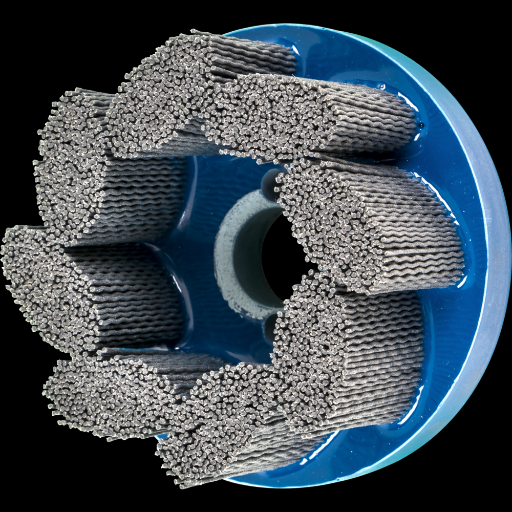 PFERD M-BRAD® Disc Brush 4&#34; Dia. .035/180 Grit Silicon Carbide 7/8&#34; Arbor