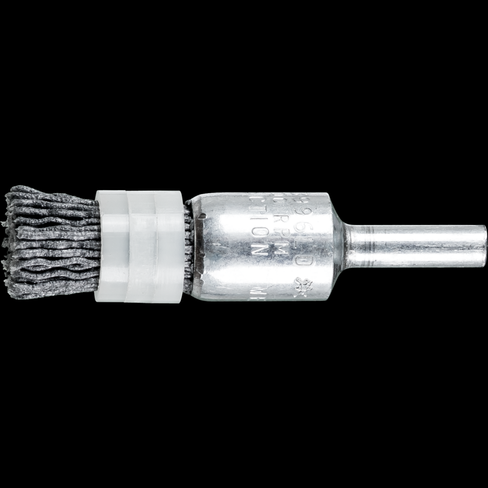PFERD M-BRAD® End Brush - Banded 1/2&#34; Dia. .040/120 Grit Silicon Carbide 1/4&#34; Shank