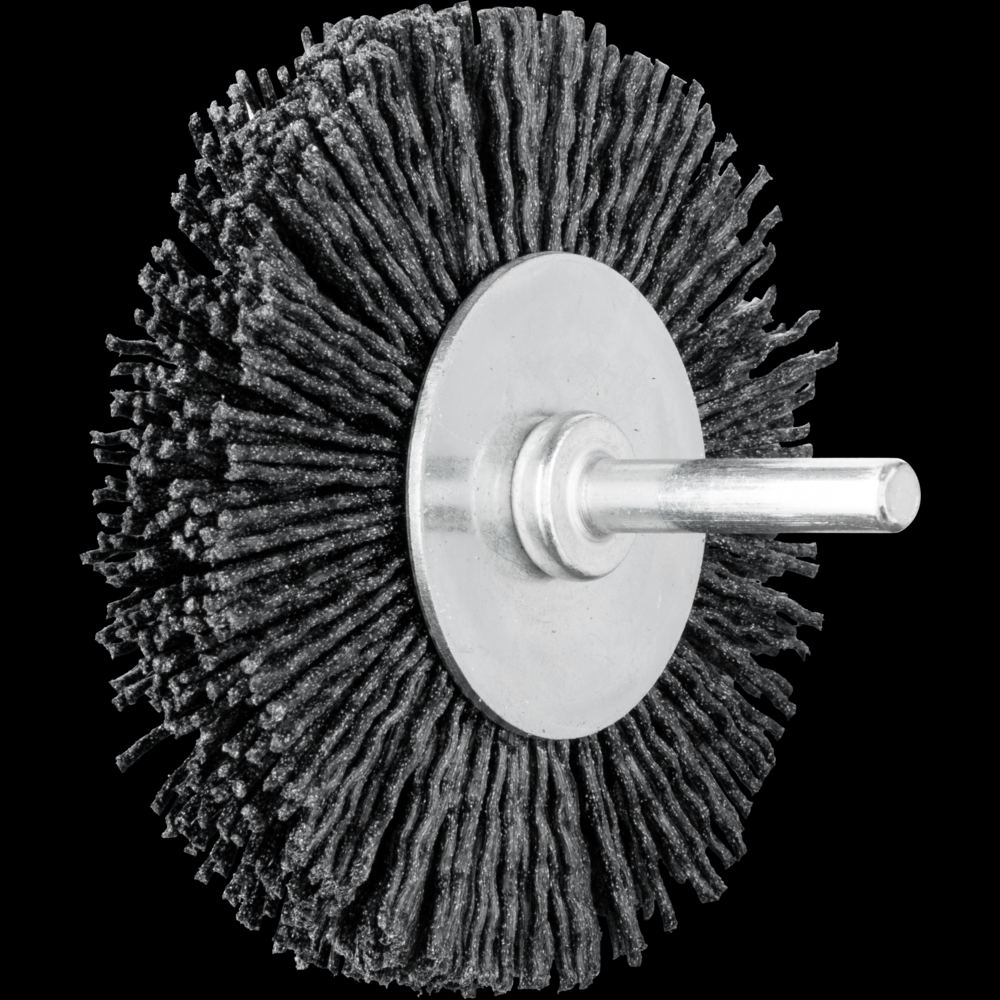 PFERD M-BRAD® Mounted Wheel Brush 3&#34; Dia. .040/120 Ceramic Oxide 1/4&#34; Shank