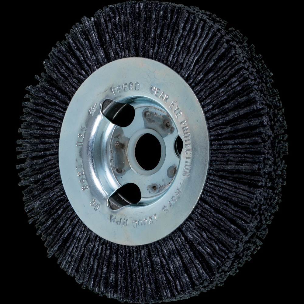 PFERD M-BRAD® Wheel Brush 4&#34; Dia Wide Face .040/120 Grit Ceramic Oxide 5/8&#34; Arbor